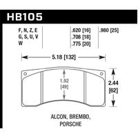 Hawk Brembo/Alcon DTC-60 Race Brake Pad Sets
