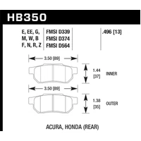 90-01 Acura Integra (excl Type R) / 98-00 Civic Coupe Si DTC-60 Race Rear Brake Pads