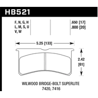 Wilwood BB SL 7421 HPS 5.0 Brake Pads