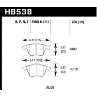 2009-2009 Audi A4 Cabriolet HPS 5.0 Front Brake Pads