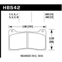Hawk Wilwood Dynapro Narrow Mount/NDL/Radial Mount Billet DTC-60 Race Brake Pads
