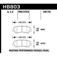 Hawk 16-17 Ford Mustang GT Brembo Package HP Plus Rear Brake Pads