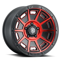 Victory17x8.5 6x5.5 0mm Offset 4.75in BS Satin Black w/Red Tint Wheel