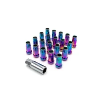 Steel 50mm Open Ended Lug Nuts M12x1.50 - Neo Chrome