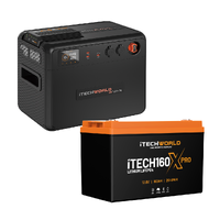 Premium GoFurther Dual Battery System with iTECHDCDC40 Battery Charger and iTECH160X PRO Lithium Battery with Bluetooth