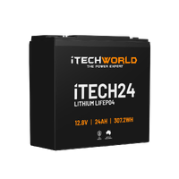 iTECH24 Deep Cycle Lithium Battery LiFePO4 24Ah