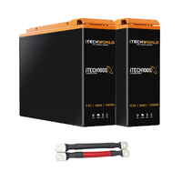 200Ah Lithium LiFePO4 Slim Battery Bundle 2×100Ah Deep Cycle with Parallel Linking Cables