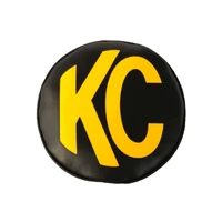 6in. Round Soft Cover (Pair) - Black w/Yellow KC Logo