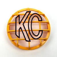 6in. Round ABS Stone Guard for SlimLite/Daylighter Lights (Single) - Black/White KC Logo
