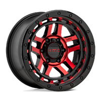 Recon KM540 17x9 5x127 -12mm Gloss Black Machined Red Tint (Clear Coat)
