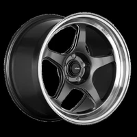 Hyperspec 17x8 5x114.3 ET40 Anthracite Metallic Wheel w/ Mirror Machined Lip (Knurled Bead)
