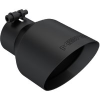 MBRP Universal 3in Hex Tip 5in Inlet 8in Length Dual Wall Exhaust Tip - Black Coated