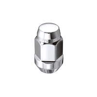 Hex Lug Nut (Cone Seat Bulge Style) M12X1.5 / 3/4 Hex / 1.45in. Length (4-Pack) - Chrome