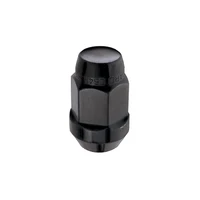 Hex Lug Nut (Cone Seat Bulge Style) M12X1.5 / 3/4 Hex / 1.45in. Length (4-Pack) - Black