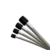 3AN 12in SS Braided Hose - Blue