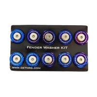 NRG M-Style Fender Washer Kit (TI Series) M6 Bolts For Plastic (TI Brn Wshr/Silver Scrw) - Set of 10