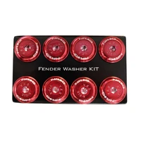 NRG Fender Washer Kit w/Color Matched M8 Bolt Rivets For Plastic (Red) - Set of 8