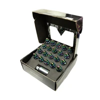 NRG 500 Series M12 X 1.25 Bullet Shape Steel Lug Nut Set - 21 Pc w/Lock Key - Neochrome