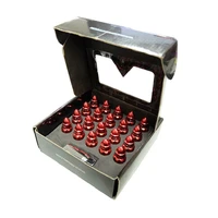 NRG 500 Series M12 X 1.25 Bullet Shape Steel Lug Nut Set - 21 Pc w/Lock Key - Red
