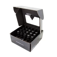 NRG 700 Series M12 X 1.5 Steel Lug Nut w/Dust Cap Cover Set 21 Pc w/Locks & Lock Socket - Black