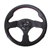 NRG Reinforced Steering Wheel (320mm) Leather w/Red Stitch
