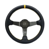 NRG Carbon Fiber Steering Wheel (350mm) Leather Trim w/Gold Stiching/Center Mark