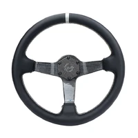 NRG Carbon Fiber Steering Wheel (350mm) Silver Carbon Fiber Center - Silver Stitching & Center Mark