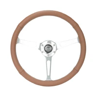 NRG Reinforced Steering Wheel (380mm/1in. Deep) Perforated Brown Leather