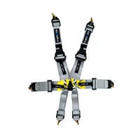 NRG FIA 6pt 2in. Shoulder Belt for HANS Device/ Rotary Cam Lock Buckle/ 3in. Waist Belt - Silver