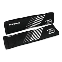 NRG Seat Belt Pads - 20 Year Anniversary - 11in. Length Black w/ Silver Stitching - 2pc