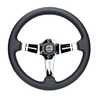 NRG Light Weight Gaming Steering Wheel - Splitz Chrome Silver Spokes Perforated Leather