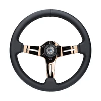 NRG Light Weight Gaming Steering Wheel - Spllitz 350mm 3 Rose Gold Spokes Slits - Leather