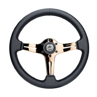 NRG Light Weight Gaming Steering Wheel - Blitz 350mm 3 Rose Gold Spokes Slits - Leather - No Dish