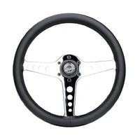 NRG Light Weight Gaming Steering Wheel - Driftz 350mm 3 Chrome Spokes Perforated Leather