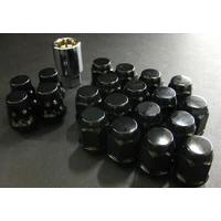 16 LUGS + 4 LOCKS Black Bullock And Nut Set - 12X1.50