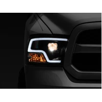 09-18 RAM 1500 LED Halo Projector Headlights- Black Housing (Clear Lens)