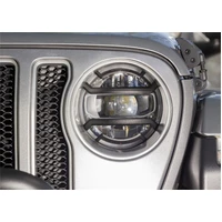18-20 Jeep Wrangler JL / 2020 Jeep Gladiator JT Black Elite Headlight Guards Black