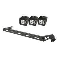 07-18 Jeep Wrangler JK Black 3 Sqaure LED Hood Mounted Light Bar Kit