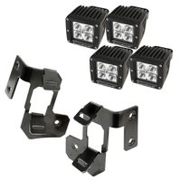 07-18 Jeep Wrangler JK Semi-Gloss Black Square A-Pillar LED Light Mount Kit