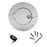 Gas Cap Door Locking Brushed Aluminum 97-06 Jeep Wrangler TJ