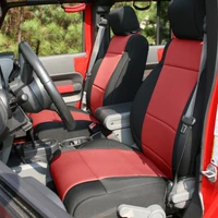 Seat Cover Kit Black/Red 11-18 Jeep Wrangler JK 4dr