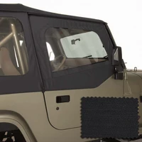 Upper Soft Door Kit Black Diamond 88-95 Jeep Wrangler YJ