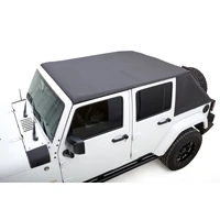 07-18 Jeep Wrangler JKU 4 Dr Black Diamond Stitch Cloth Voyager Top