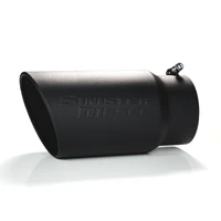 Universal Black Ceramic Coated Stainless Steel Exhaust Tip (5in to 6in)