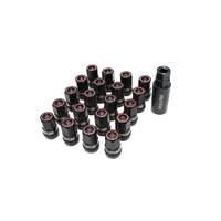 Muteki HR38 Open End Lug Nuts 12x1.50 Titanium Chrome / Red Ring