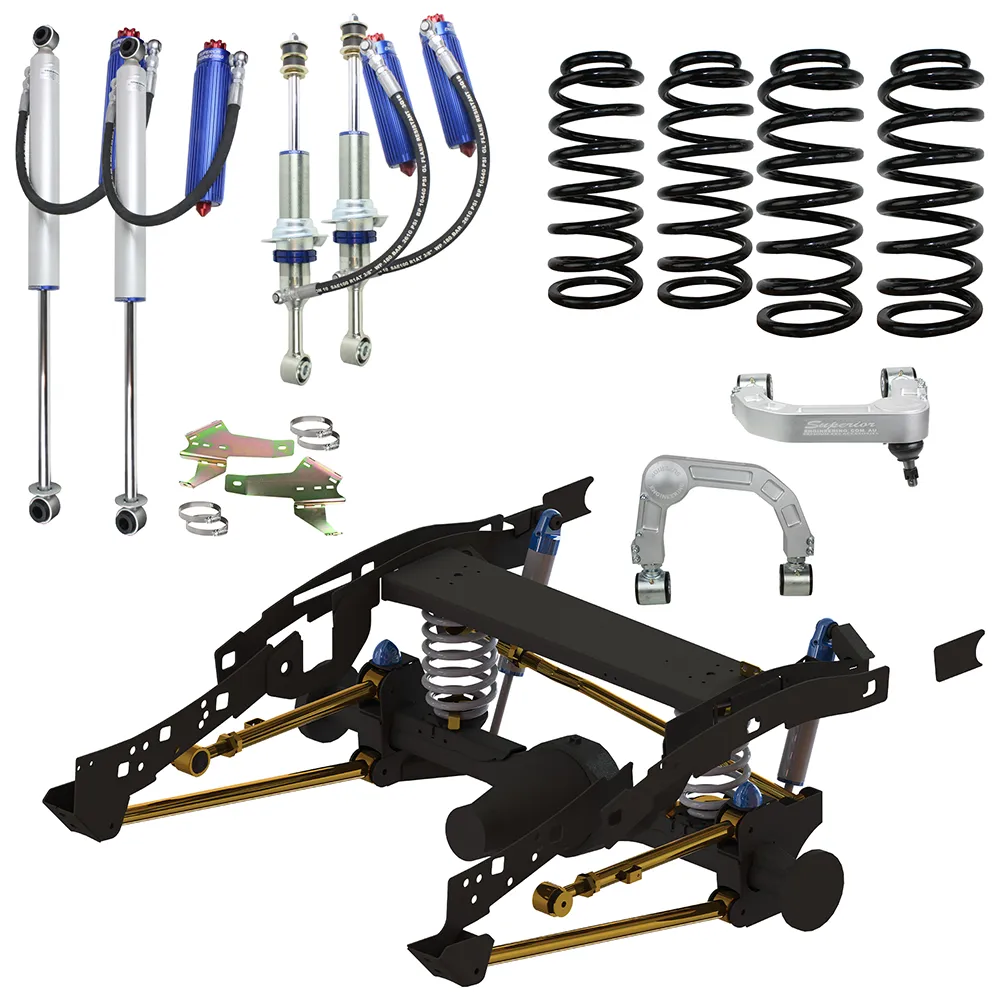 Superior Weld In Coil Conversion VSB14 Approved w/Remote Reservoir Shocks (Front and Rear) Suitable For Toyota Hilux Vigo 2005-15 - SUP-RR-VIGOCOIL2-KIT