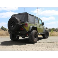 Rebel Series Cat-Back 2.5in Dual Center Exit SS Exhaust w/ Black Tips V6 (Wrangler 07-14)