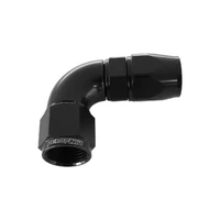 90 Deg -8AN Full Flow Teflon Hose End - Black - 1 Piece