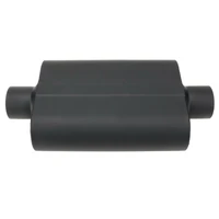 Muffler 3.00in Black Compact Flow Chamber II Centre Inlet To 3.00in Centre Outlet 9.75" x 13" x 4" body
