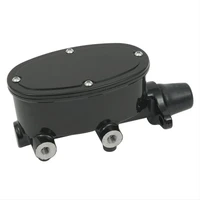 Master Cylinder Aluminum Black Powdercoat 1-1/8in Bore Dual Bowl Front Disc/Rear Drum